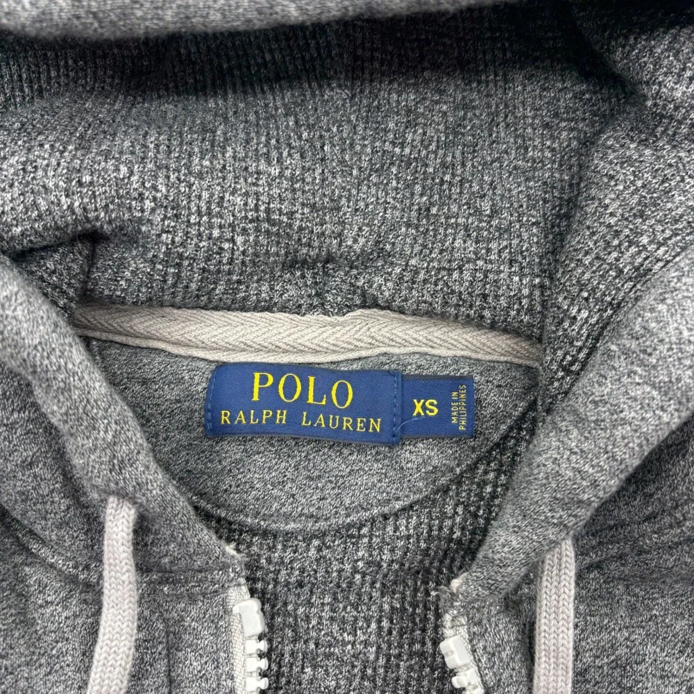 Polo Ralph Lauren Mens XS Gray Quilted Hooded Puffer Vest Zip Up Sleeveless